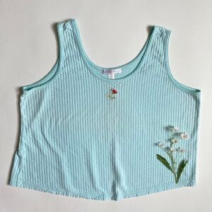 Vintage blue floral tank top